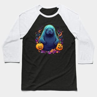 Manatee Halloween Baseball T-Shirt